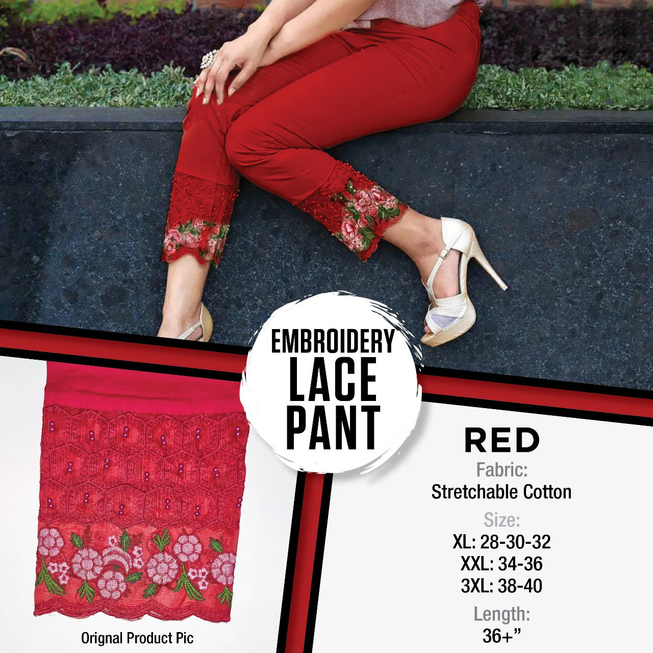 Embroidery Fancy Wear Designer Lace Wholesale Pant Collection